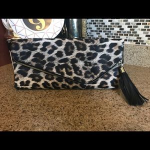 Leopard Print Clutch with Tassel • Price Drop!